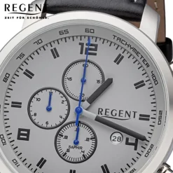 Regent Herren Armbanduhr Analog GM-2109 Quarz-Uhr Lederband schwarz URGM2109