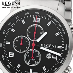 Regent Herren Armbanduhr Analog GM-2110 Quarz-Uhr Metallband silber URGM2110