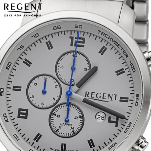 Regent Herren Armbanduhr Analog GM-2111 Quarz-Uhr Metallband silber URGM2111