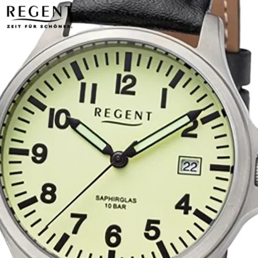 Regent Herren Armbanduhr Analog Lederarmband schwarz UR1092569