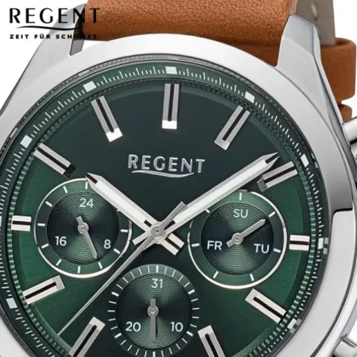 Regent Herren Armbanduhr Analog Lederarmband hellbraun URBA766