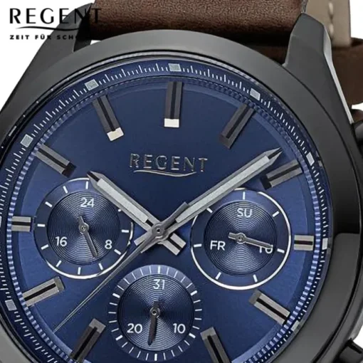 Regent Herren Armbanduhr Analog Lederarmband dunkelbraun URBA767