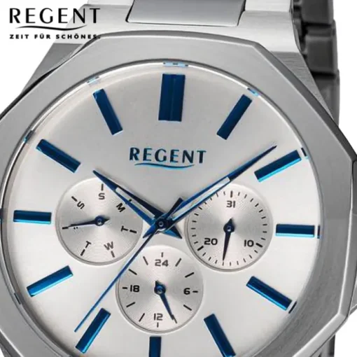 Regent Herren Armbanduhr Analog Metallarmband silber URBA769
