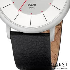 Regent Herren Armbanduhr Analog Lederarmband schwarz URBA722