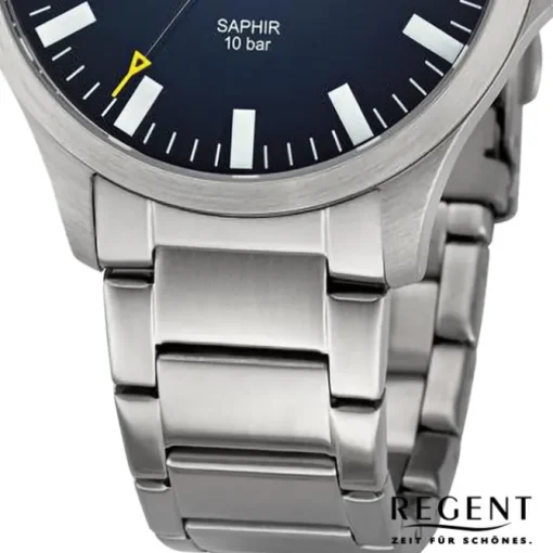 Regent Herren Armbanduhr Analog Metallarmband silber URBA792
