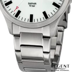 Regent Herren Armbanduhr Analog Metallarmband silber URBA795