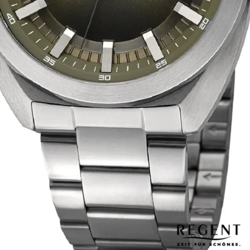 Regent Herren Armbanduhr Analog Metallarmband silber URBA825
