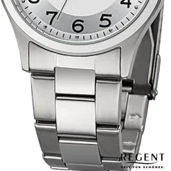 Regent Herren Armbanduhr Analog Metallarmband silber URF1276