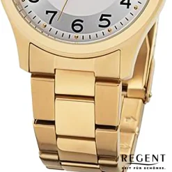 Regent Herren Armbanduhr Analog Metallarmband gold URF1277