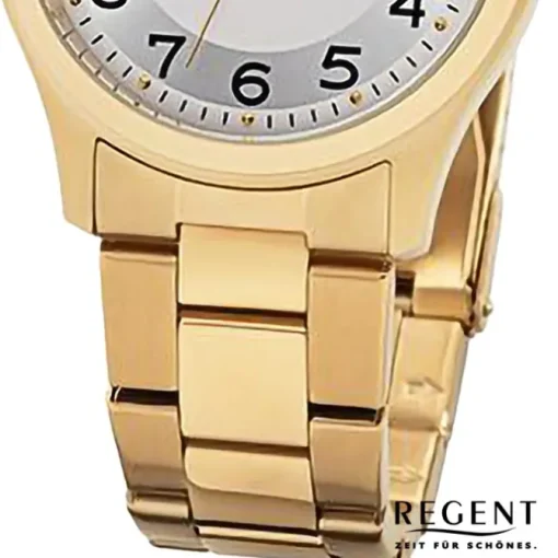 Regent Herren Armbanduhr Analog Metallarmband gold URF1277