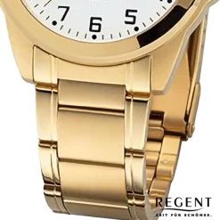 Regent Herren Armbanduhr Analog Metallarmband gold URF1284