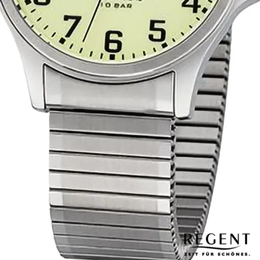 Regent Herren Armbanduhr Analog Edelstahlarmband silber URF1348