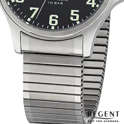 Regent Herren Armbanduhr Analog Edelstahlarmband silber URF1350