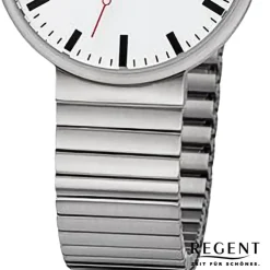 Regent Herren Armbanduhr Analog Edelstahlarmband silber URF1354