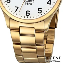 Regent Herren Armbanduhr Analog Metallarmband gold URF1418