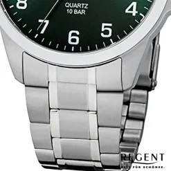 Regent Herren Armbanduhr Analog Metallarmband silber URF1422