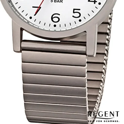 Regent Herren Armbanduhr Analog Edelstahlarmband grau URF1436