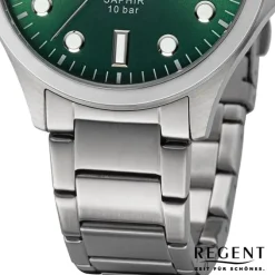Regent Herren Armbanduhr Analog Metallarmband silber URF1455