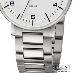 Regent Herren Armbanduhr Analog Metallarmband silber URF1521