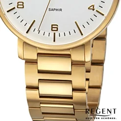 Regent Herren Armbanduhr Analog Metallarmband gold URF1522