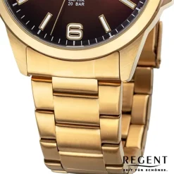 Regent Herren Armbanduhr Analog Metallarmband gold URF1530