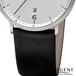Regent Herren Armbanduhr Analog Lederarmband schwarz URF1531