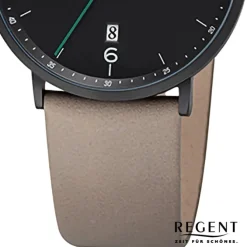 Regent Herren Armbanduhr Analog Lederarmband braun URF1532
