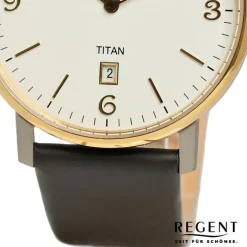 Regent Herren Armbanduhr Analog Lederarmband schwarz UR1094061