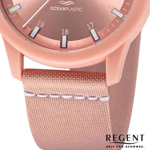 Regent Herren Armbanduhr Analog Nylonarmband rosa weiß URBA733
