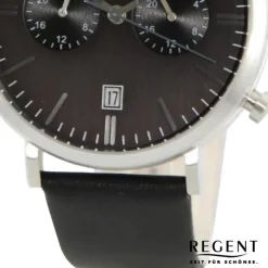 Regent Herren Armbanduhr Analog Lederarmband schwarz UR1111523