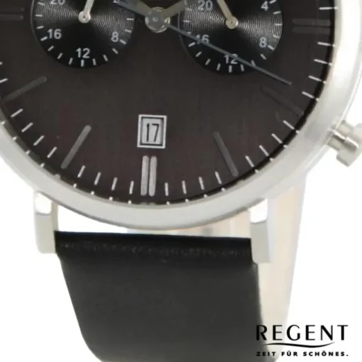 Regent Herren Armbanduhr Analog Lederarmband schwarz UR1111523