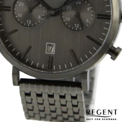 Regent Herren Armbanduhr Analog Metallarmband schwarz UR1150598