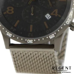 Regent Herren Armbanduhr Analog Metallarmband hellbraun UR1151548