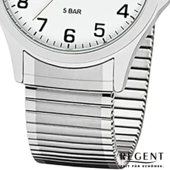 Regent Herren Armbanduhr Analog 1242413 Quarz-Uhr Metall silber UR1242413