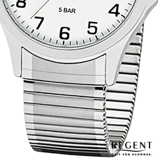 Regent Herren Armbanduhr Analog 1242413 Quarz-Uhr Metall silber UR1242413
