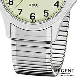 Regent Herren Armbanduhr Analog 1242425 Quarz-Uhr Metall silber UR1242425