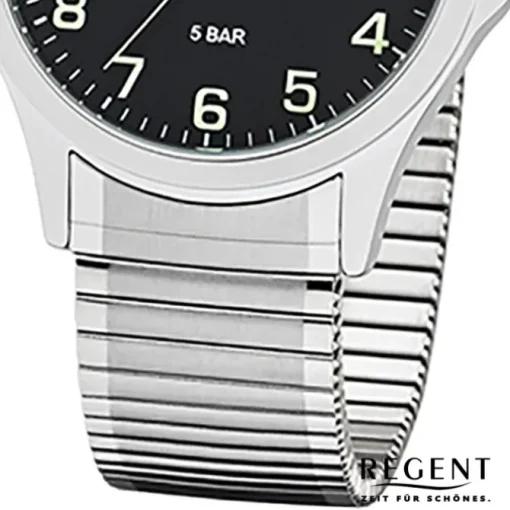 Regent Herren Armbanduhr Analog 1242428 Quarz-Uhr Metall silber UR1242428