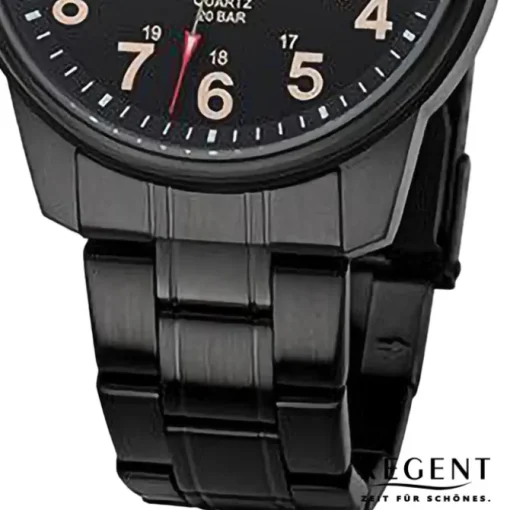 Regent Herren Armbanduhr Analog Metallarmband schwarz URF1278