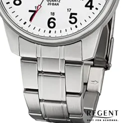 Regent Herren Armbanduhr Analog Metallarmband silber URF1279