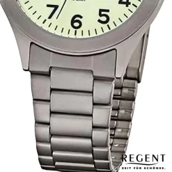 Regent Herren Armbanduhr Analog Titanarmband grau URF1294