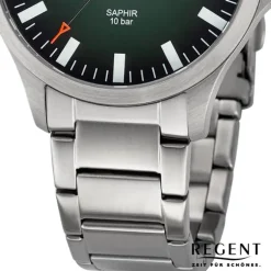 Regent Herren Armbanduhr Analog Metallarmband silber URBA793