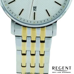Regent Herren Armbanduhr Analog Metallarmband silber gold UR1012511