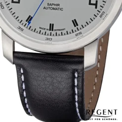 Regent Herren Armbanduhr Analog GM-2105 Automatik Lederband schwarz URGM2105