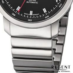 Regent Herren Armbanduhr Analog GM-2106 Automatik Metallband silber URGM2106