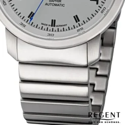 Regent Herren Armbanduhr Analog GM-2107 Automatik Metallband silber URGM2107