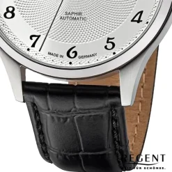 Regent Herren Armbanduhr Analog Lederarmband schwarz URGM2212