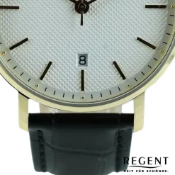 Regent Herren Armbanduhr Analog Lederarmband schwarz UR1011585