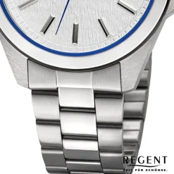 Regent Herren Armbanduhr Analog Metallarmband silber URBA812