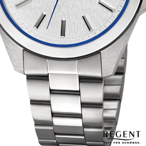 Regent Herren Armbanduhr Analog Metallarmband silber URBA812