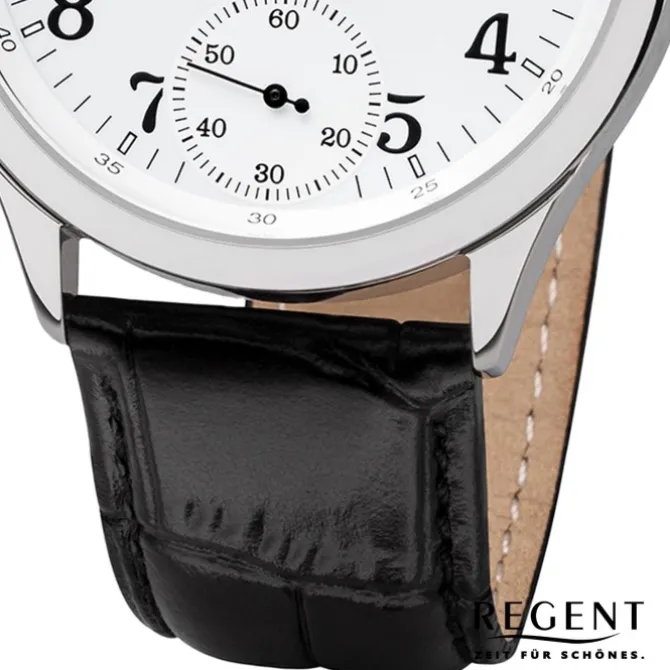 Regent Herren Armbanduhr Analog GM-2117 Handaufzug Lederband schwarz URGM2117